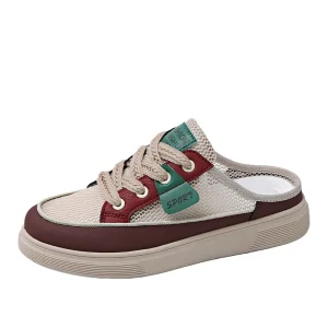 Fashion Trend Women's Shoes Soft Comfortable Breathable Flat Half Slipper Casual Shoes Outdoor Casual Sports Shoes Women Sneaker